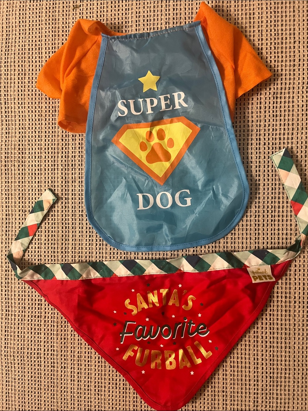 HALLMARK Holiday Bandana 🎄 & Halloween Costume Shirt 🎃 Bundle of both